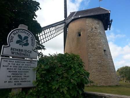 Bembridge Windmill and National Trust sign