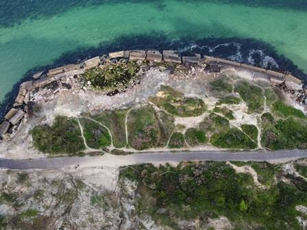 Colwell to Totland landslide aerial