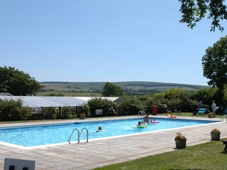 Outdoor swimming pool at Orchards Holiday Park on the Isle of Wight